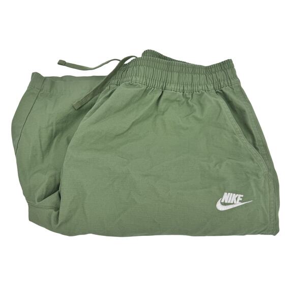 Nike Cargo Shorts Mens XL Green Woven Club Elastic Waist Drawstring 8" Inseam - Picture 1 of 8